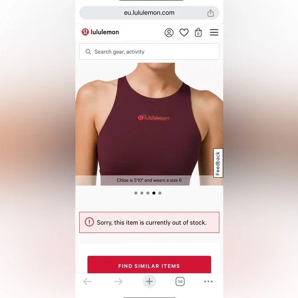 SOLDLululemonRARE NWOT💎Energy Bra High-Neck Longline✨Lunar New Year Cassis✨sz 4 - Picture 6 of 16